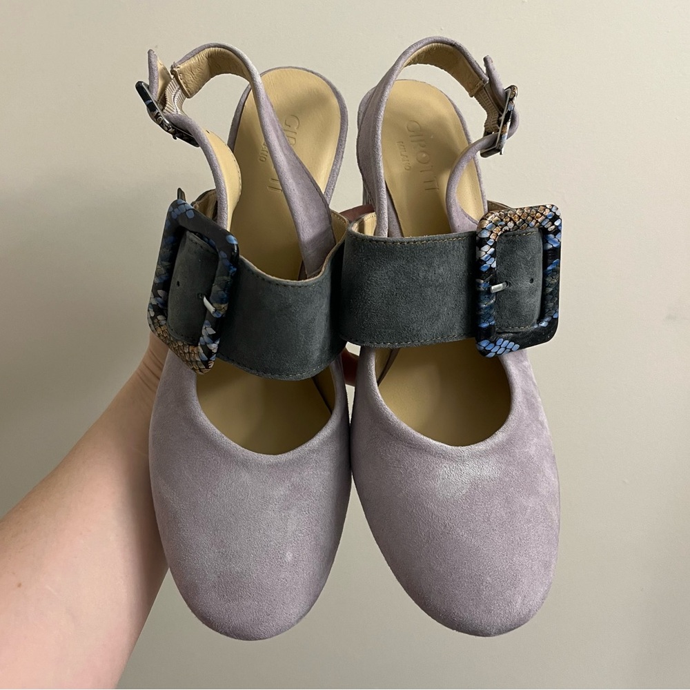 Girotti Block Heel Shoes Snake Suede - Picture 6 of 16